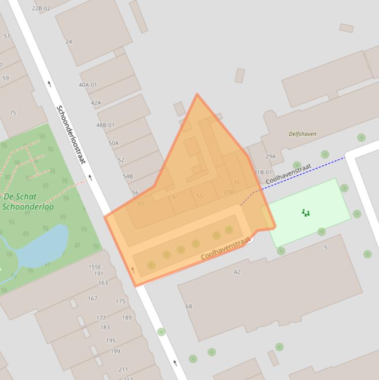 Kaart van postcodegebied 3024TE.