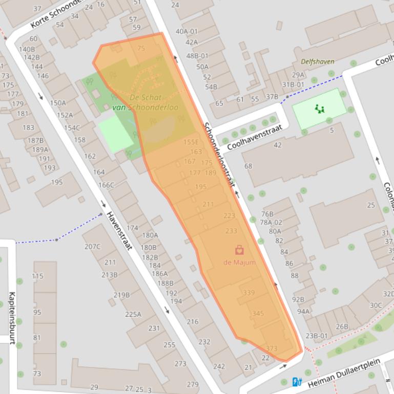 Kaart van postcodegebied 3024TT.