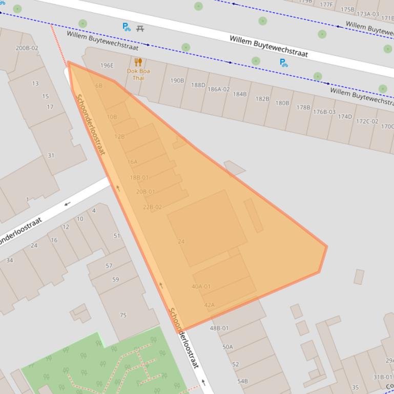 Kaart van postcodegebied 3024TV.