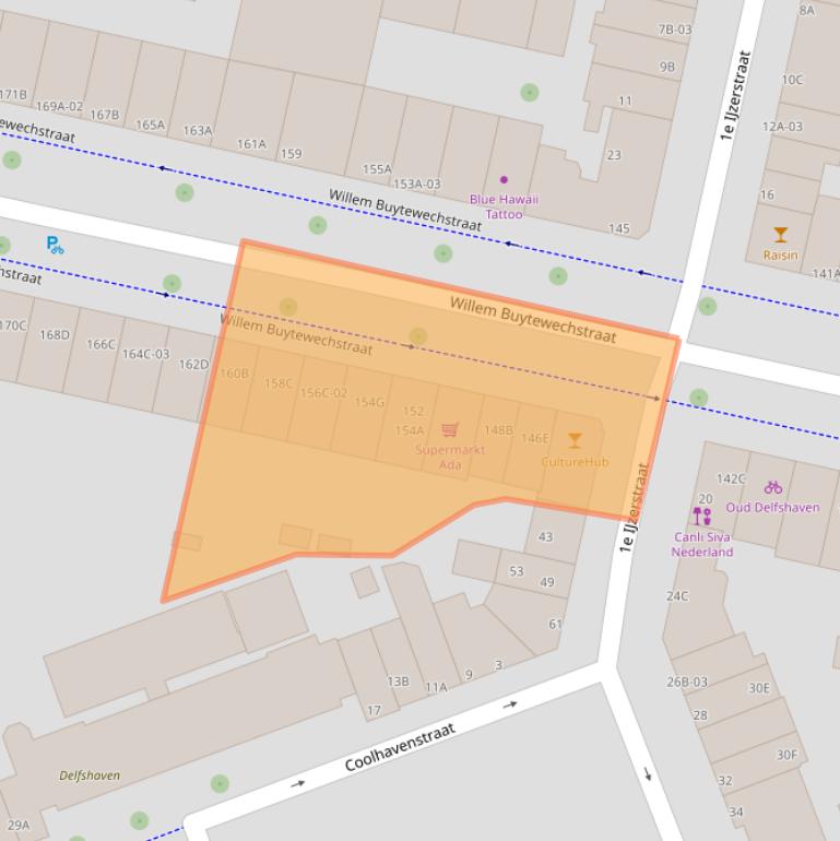 Kaart van postcodegebied 3024VG.