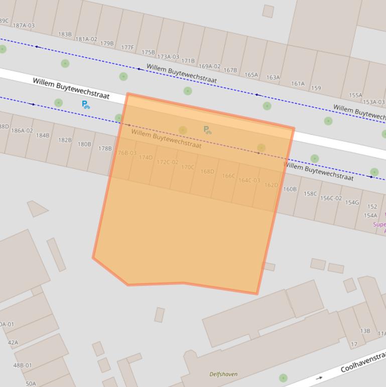 Kaart van postcodegebied 3024VH.