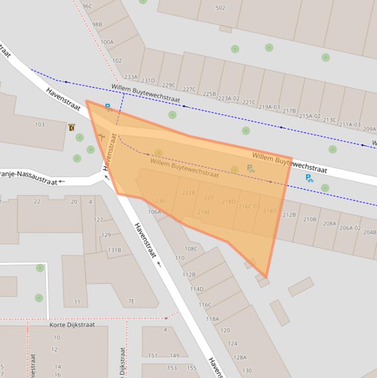 Kaart van postcodegebied 3024VM.