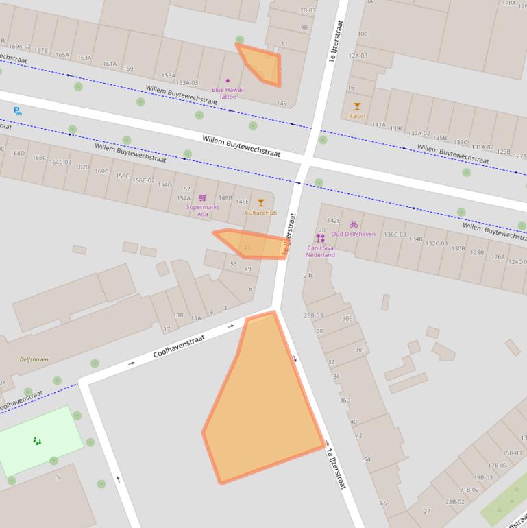 Kaart van postcodegebied 3024XP.