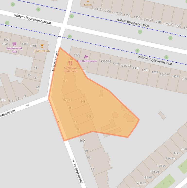 Kaart van postcodegebied 3024XT.