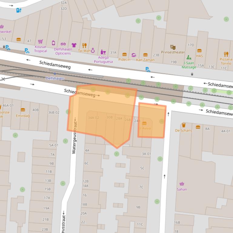 Kaart van postcodegebied 3025AB.