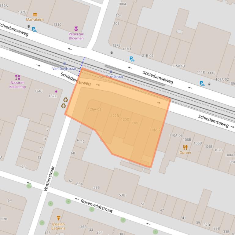 Kaart van postcodegebied 3025AH.