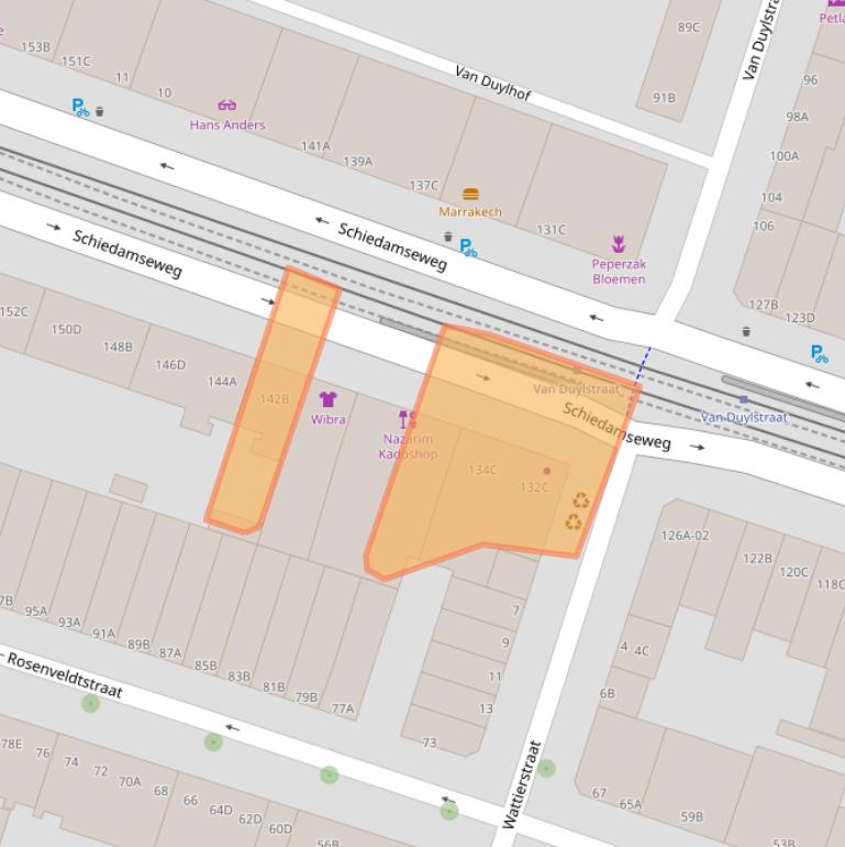 Kaart van postcodegebied 3025AJ.
