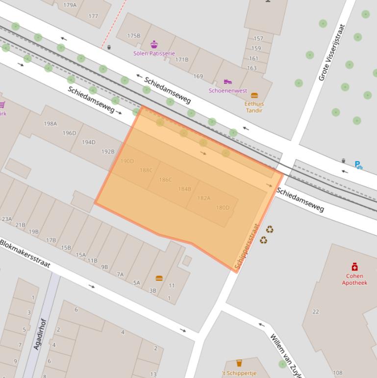 Kaart van postcodegebied 3025AL.