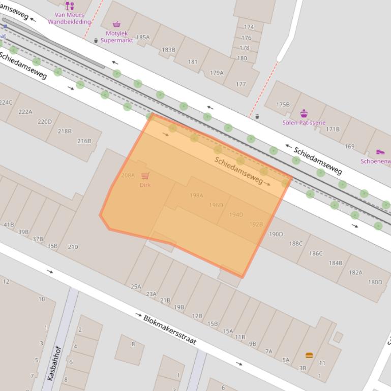 Kaart van postcodegebied 3025AM.