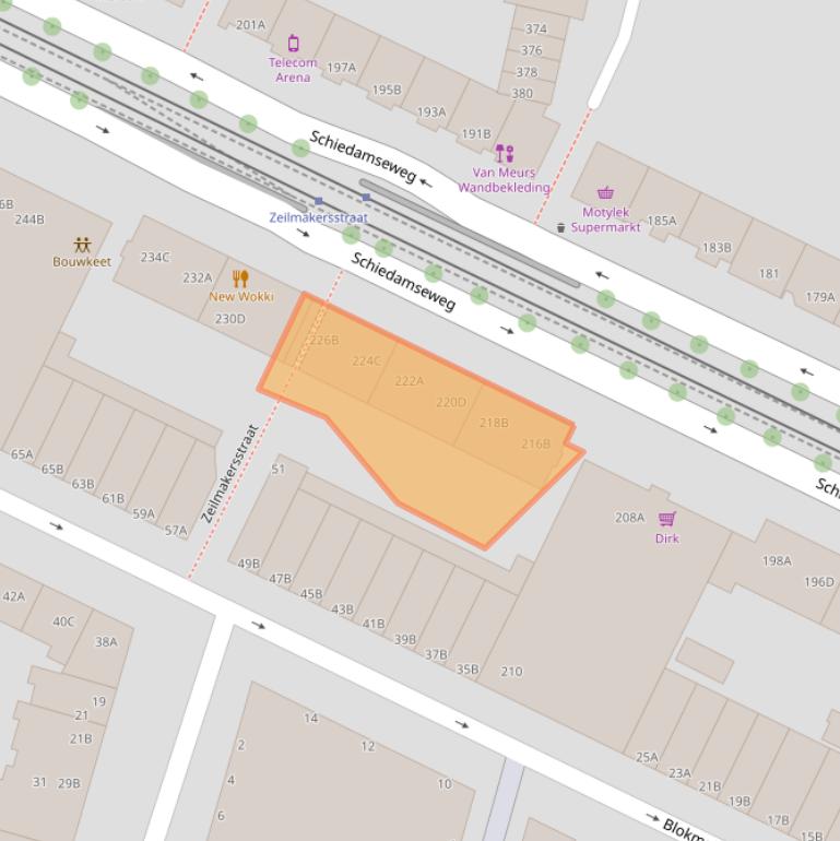 Kaart van postcodegebied 3025AN.