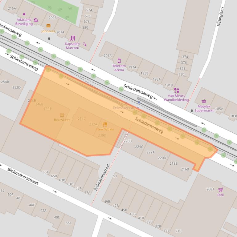 Kaart van postcodegebied 3025AP.