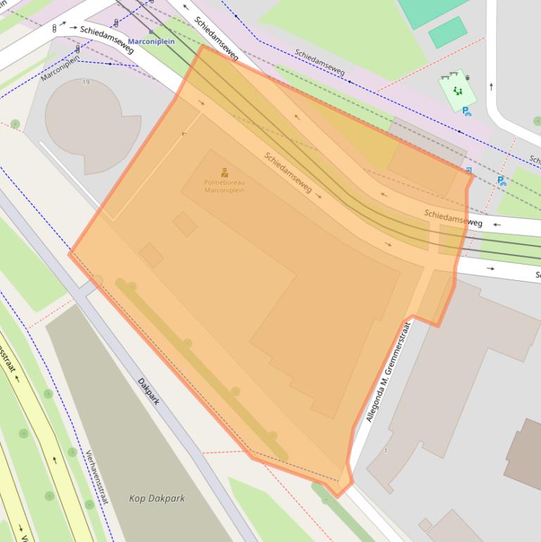 Kaart van postcodegebied 3025AT.