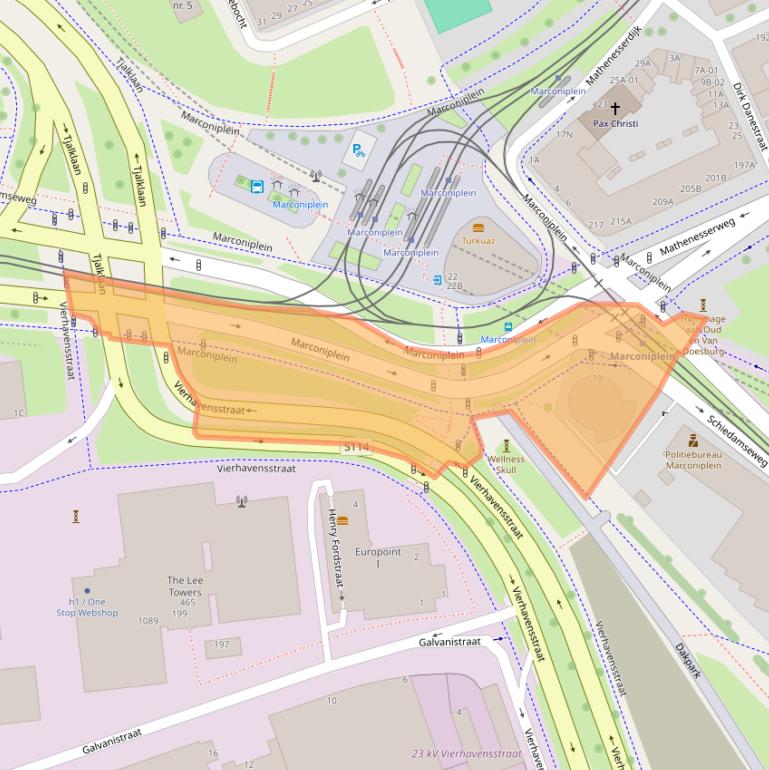 Kaart van postcodegebied 3025AV.