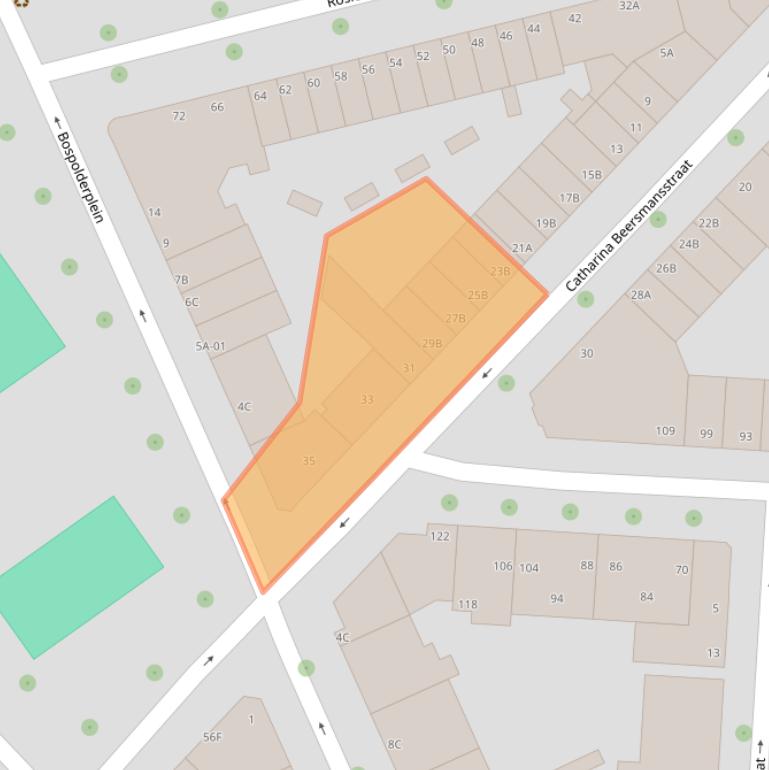 Kaart van postcodegebied 3025EB.