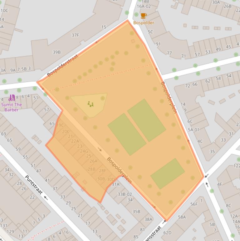 Kaart van postcodegebied 3025EN.