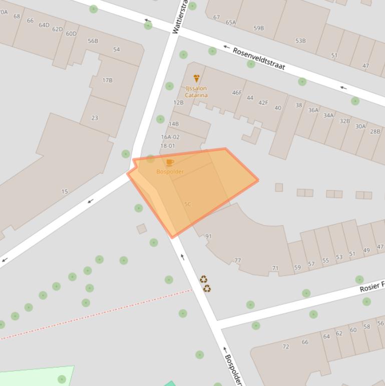 Kaart van postcodegebied 3025ER.