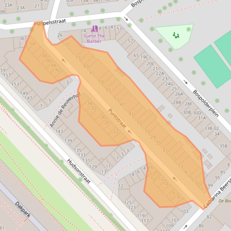 Kaart van postcodegebied 3025GG.