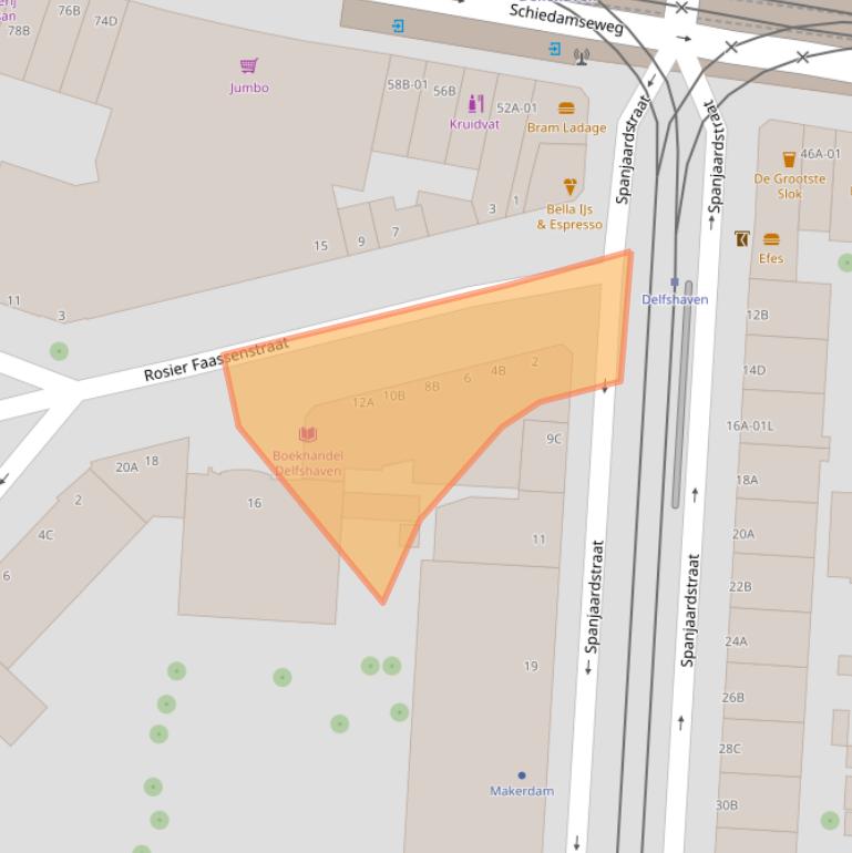 Kaart van postcodegebied 3025GL.