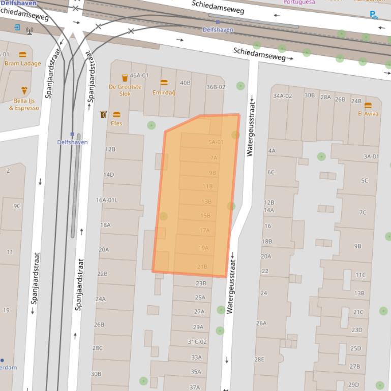 Kaart van postcodegebied 3025HG.