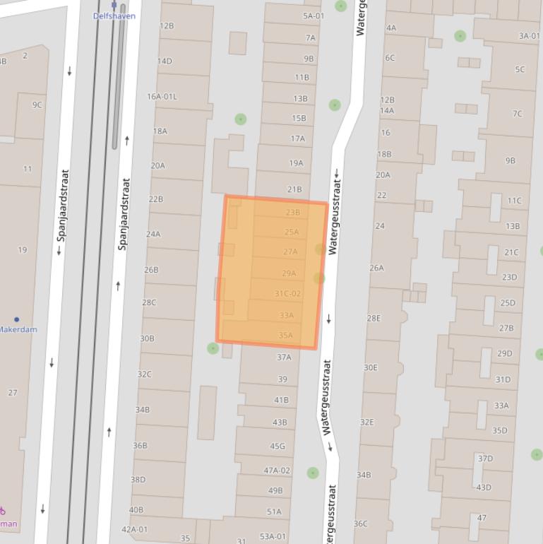 Kaart van postcodegebied 3025HH.