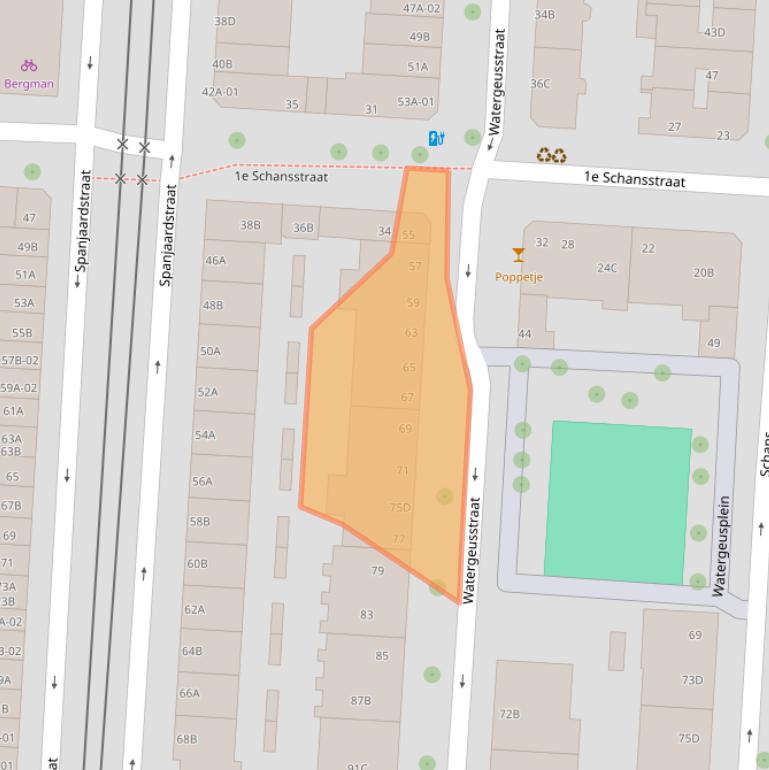 Kaart van postcodegebied 3025HK.