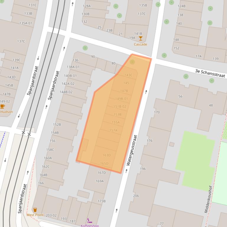 Kaart van postcodegebied 3025HP.