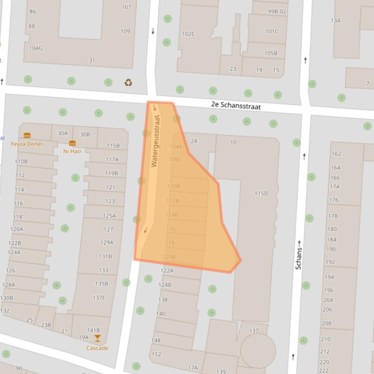 Kaart van postcodegebied 3025HW.