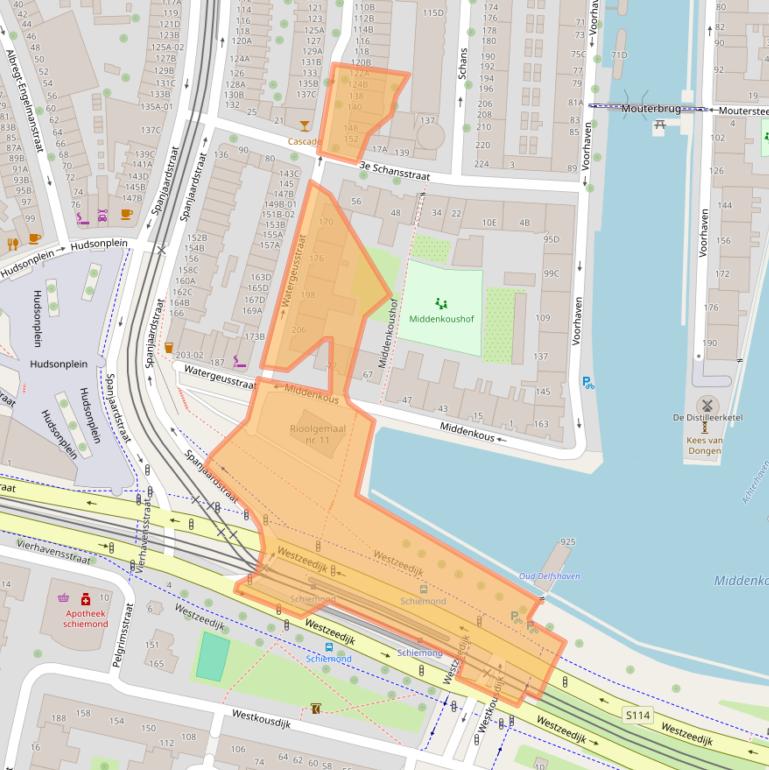 Kaart van postcodegebied 3025HX.