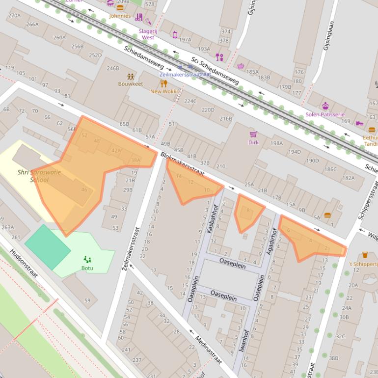 Kaart van postcodegebied 3025NH.