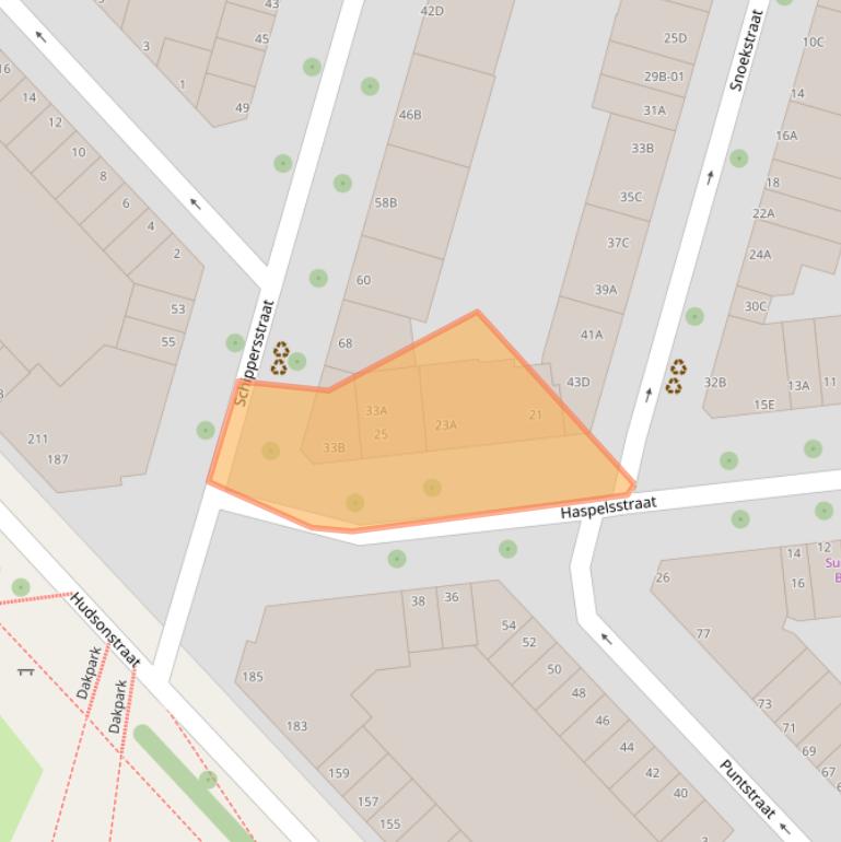 Kaart van postcodegebied 3025PB.