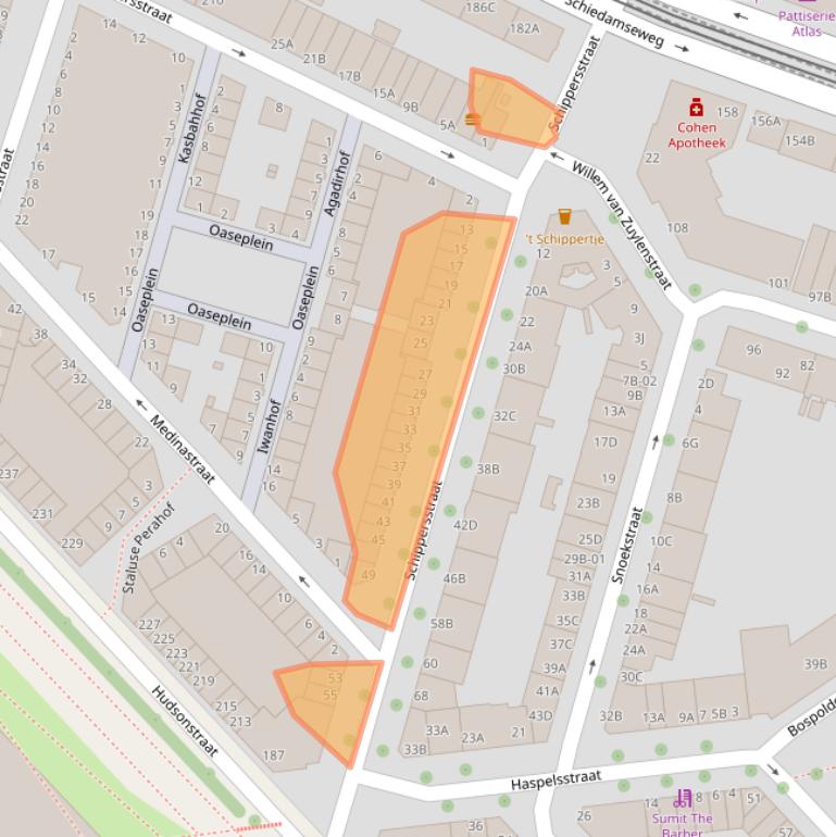 Kaart van postcodegebied 3025PE.