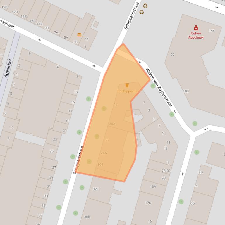 Kaart van postcodegebied 3025PH.