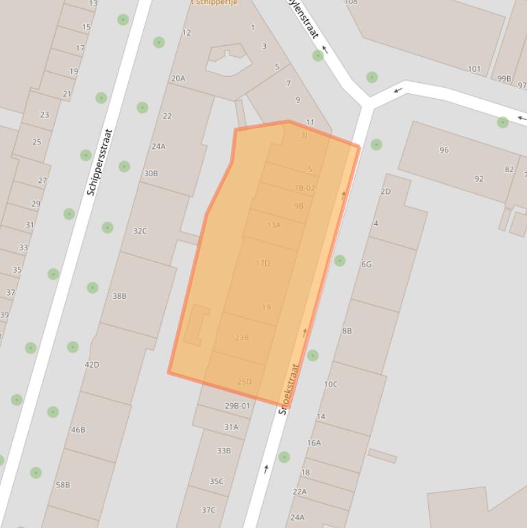 Kaart van postcodegebied 3025PL.