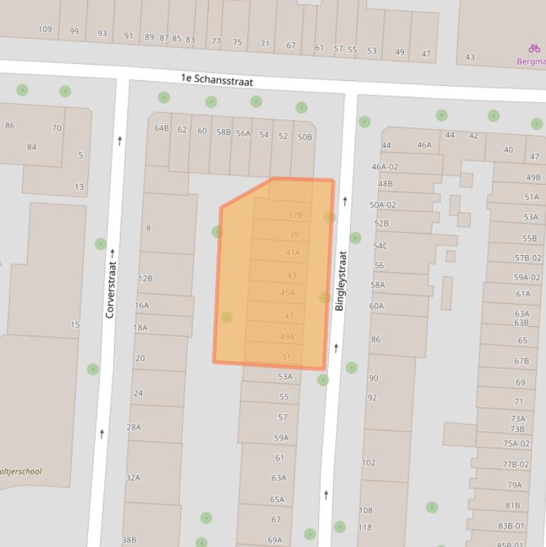 Kaart van postcodegebied 3025RC.