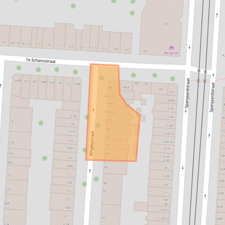 Kaart van postcodegebied 3025RJ.