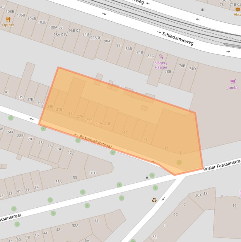 Kaart van postcodegebied 3025RN.