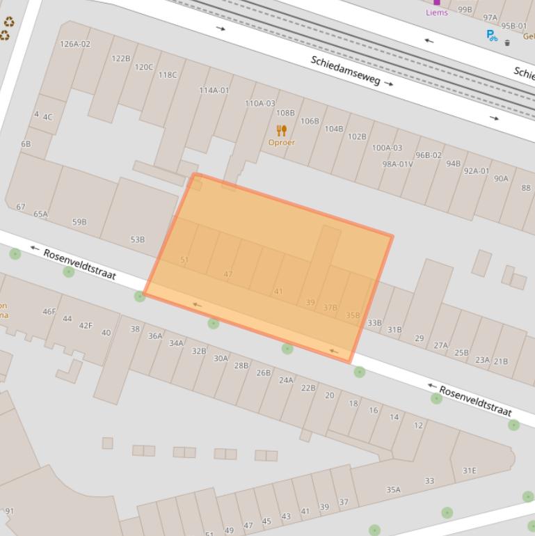 Kaart van postcodegebied 3025RP.