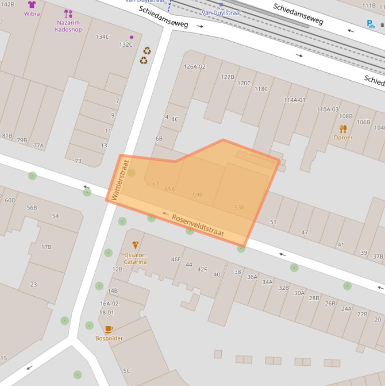 Kaart van postcodegebied 3025RR.