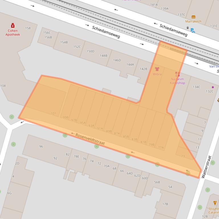 Kaart van postcodegebied 3025RS.