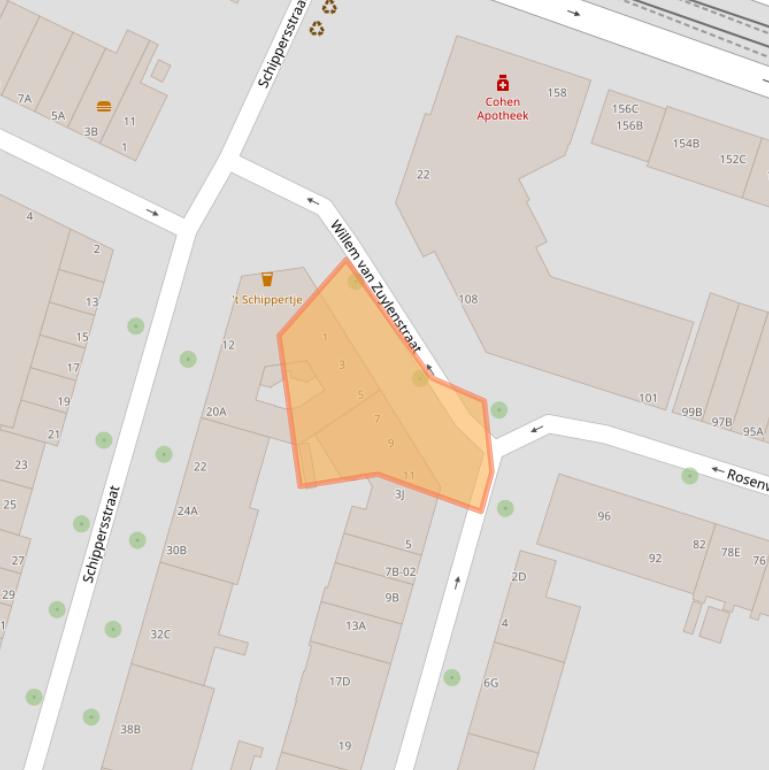 Kaart van postcodegebied 3025SB.