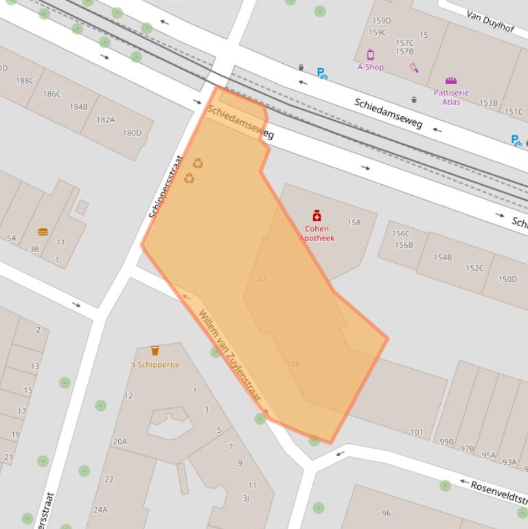 Kaart van postcodegebied 3025SE.