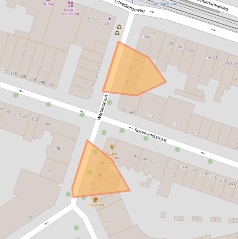 Kaart van postcodegebied 3025SH.