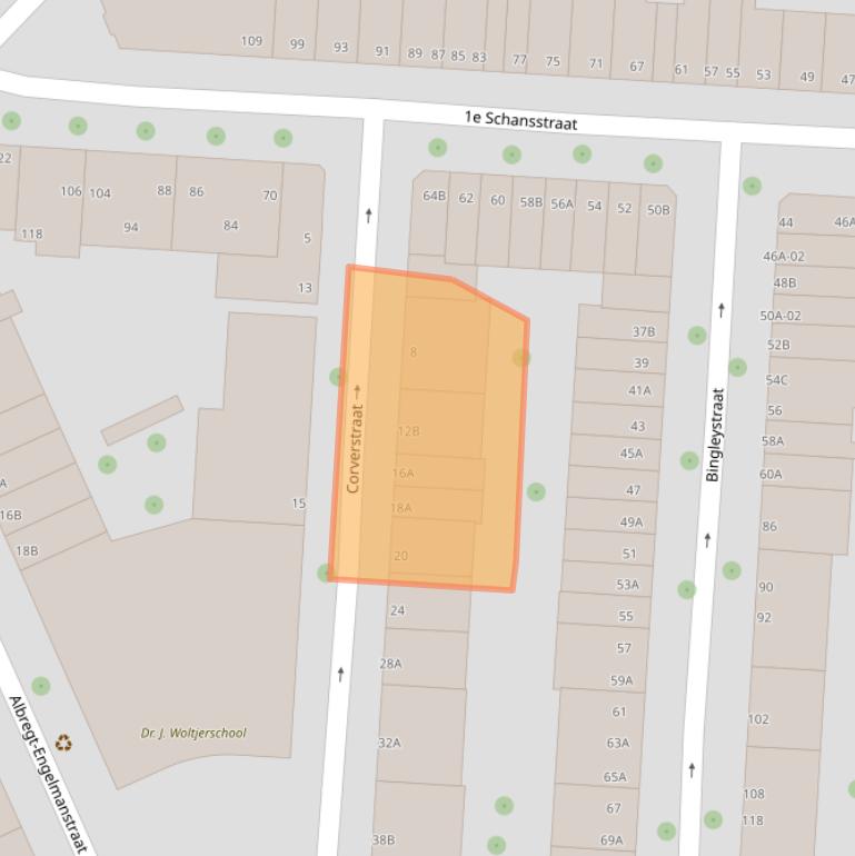 Kaart van postcodegebied 3025TC.
