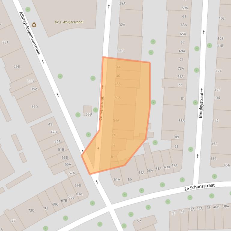 Kaart van postcodegebied 3025TE.