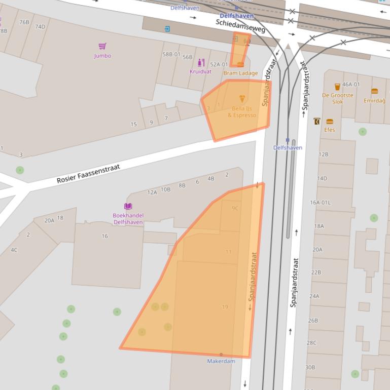 Kaart van postcodegebied 3025TG.