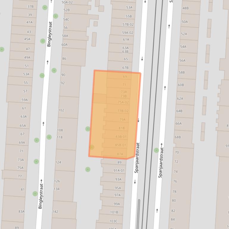 Kaart van postcodegebied 3025TK.