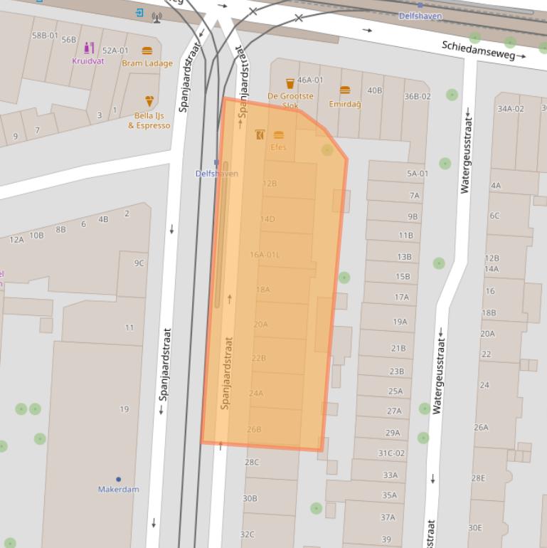 Kaart van postcodegebied 3025TP.