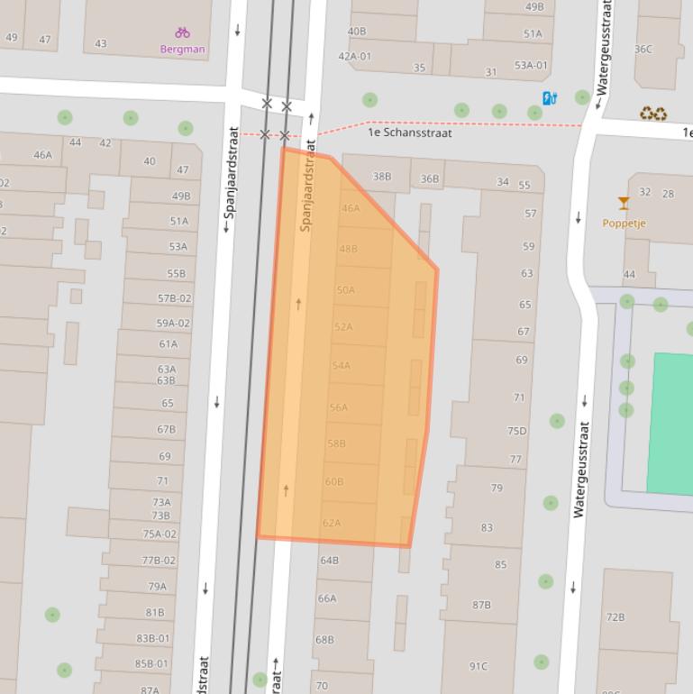 Kaart van postcodegebied 3025TS.