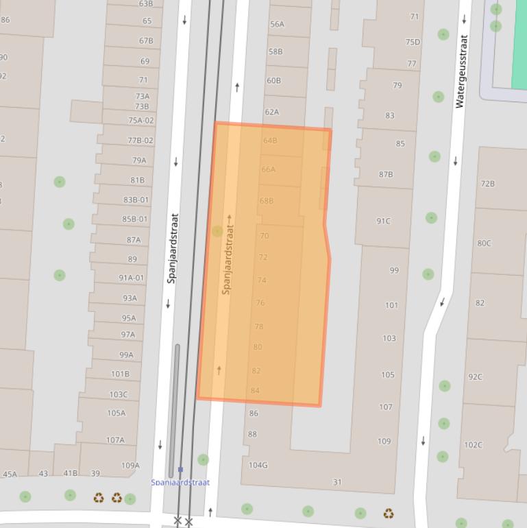 Kaart van postcodegebied 3025TT.
