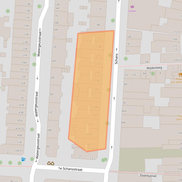 Kaart van postcodegebied 3025VB.